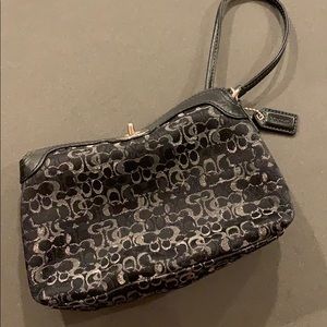 Black silver Coach wristlet